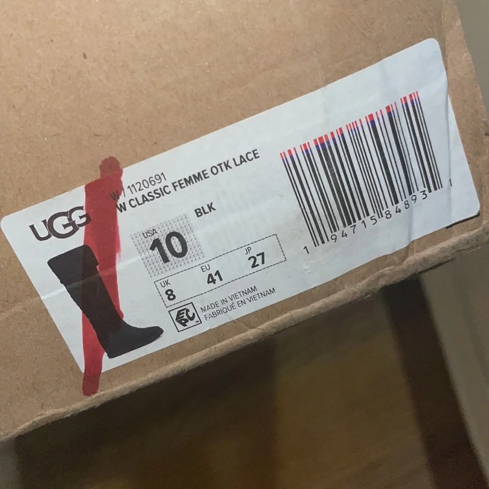 NEW UGG Over the Knee Classic Femme OTK Lace UP Wedge Heel Boots 10